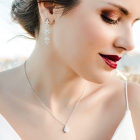Gargantilla para novia LAGRIMA en plata