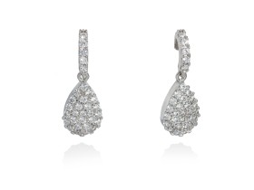 Earrings ALI White in silver