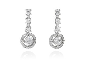 Pendientes de plata orla clásica