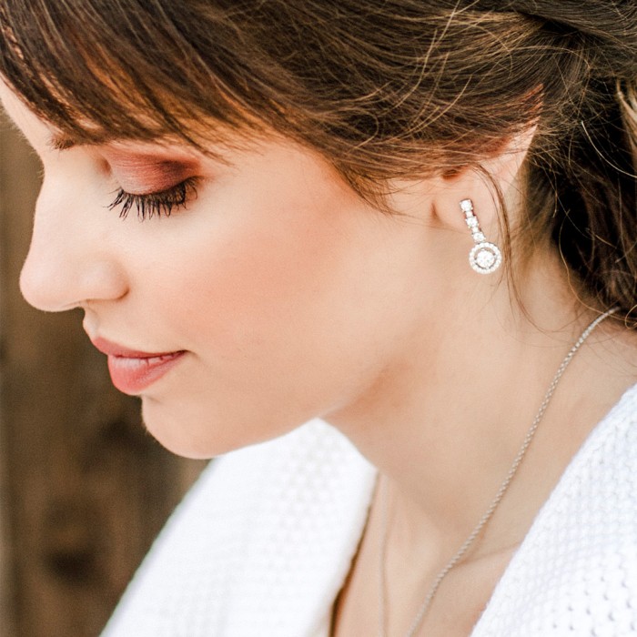 Pendientes de plata orla clásica