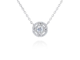 Necklace MEGAN White in silver