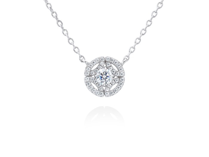 Necklace MEGAN White in silver