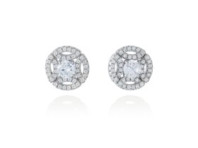 Earrings MEGAN White in silver