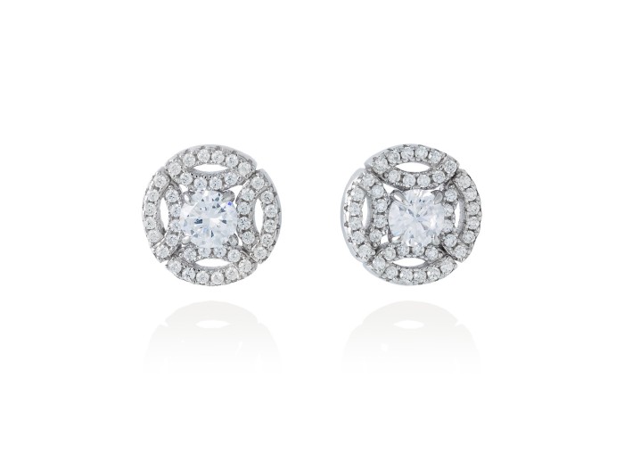 Earrings MEGAN White in silver