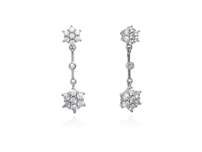 Earrings ROSE White in silver