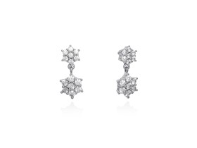 Pendientes de plata con doble roseta