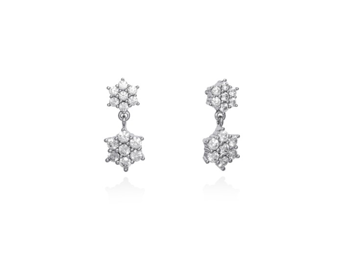 Pendientes de plata con doble roseta