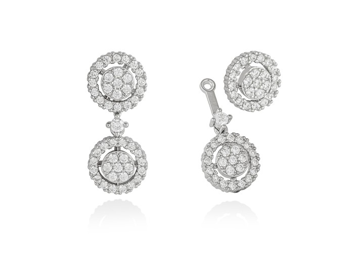 Pendientes de plata desmontables doble orla
