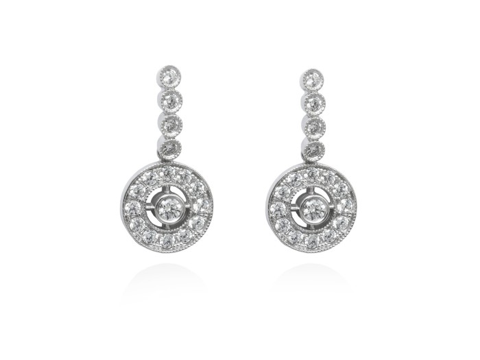Earrings BERTA White in silver