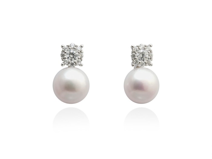 Pendientes de plata pequeños con perla