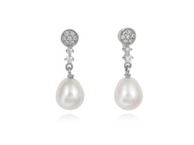 Pendientes de plata con perla