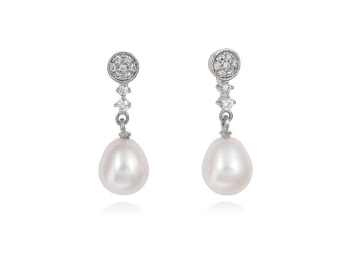 Earrings LARA Pearl in silver