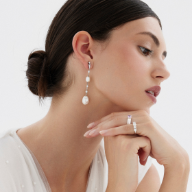 Ohrringe CARLOTA perle in silber