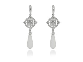Earrings VALENTINA White in silver