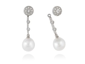 Pendientes de plata desmontables con perlas