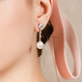 Pendientes de plata desmontables con perlas