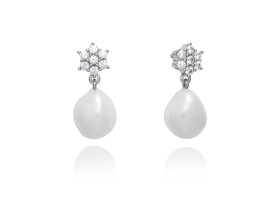 Ohrringe ROSE Perle in silber