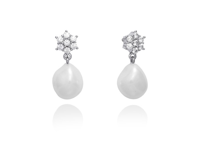 Ohrringe ROSE Perle in silber