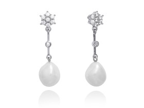 Earrings ROSE Pearl in silver