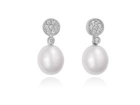 Pendientes de plata con perla