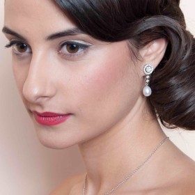 Pendientes de plata con perla desmontables