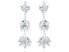 Pendientes de plata hojas