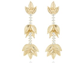 Pendientes de plata hojas