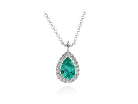 Gargantilla EVA verde en plata