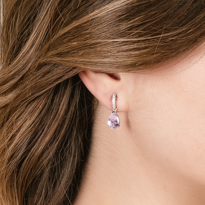 Earrings ANDREA Pink in silver