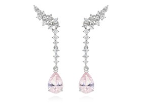 Pendientes de plata trepador con gema color