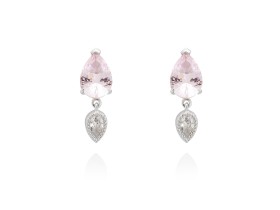 Pendientes de plata con gema color