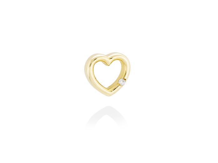 Piercing CORAZÓN en Oro amarillo 18Kt y diamante