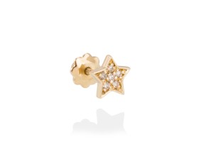 Piercing de Oro 18Kt con estrella de diamantes