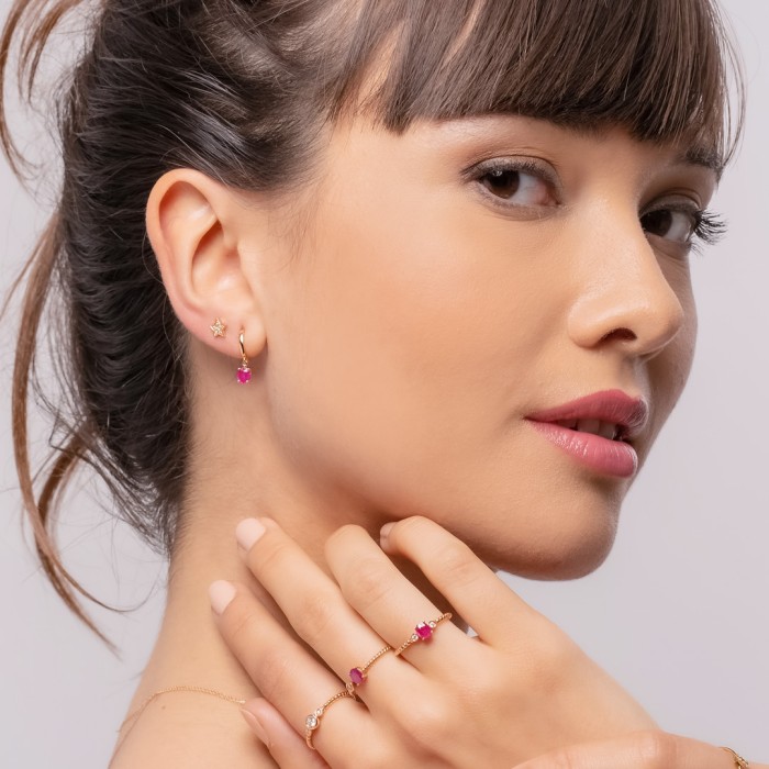 Piercing de Oro 18Kt con estrella de diamantes