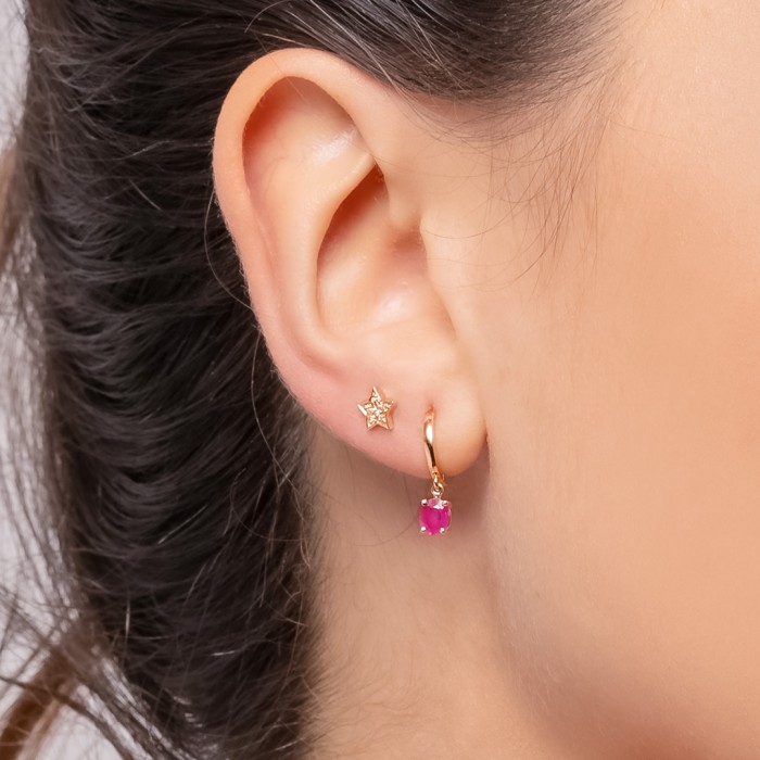 Piercing de Oro 18Kt con estrella de diamantes