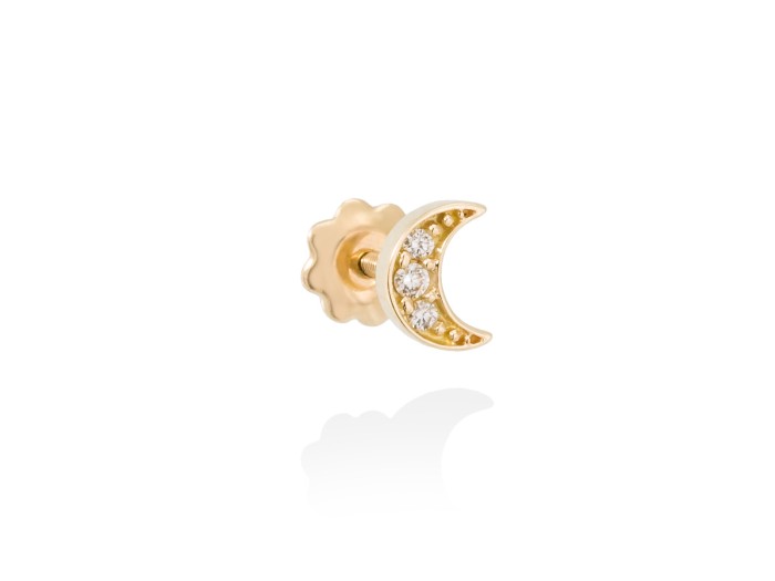 Piercing de Oro 18Kt con luna de diamantes