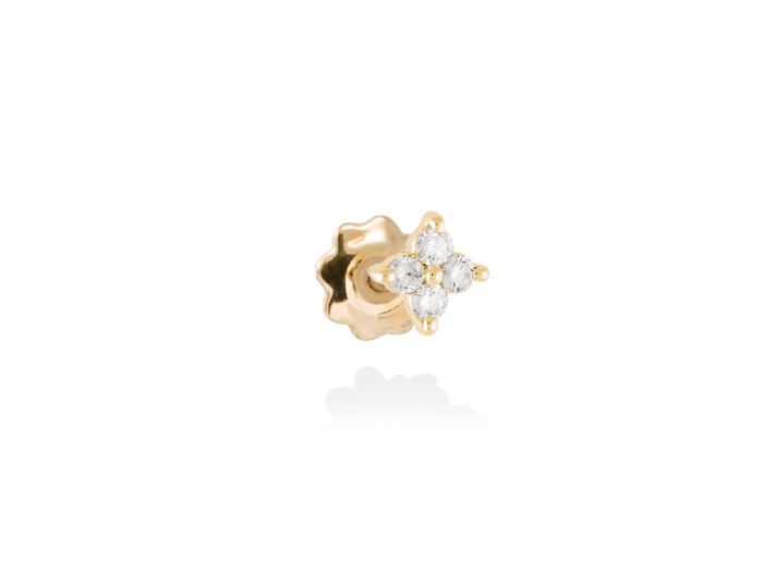 Piercing TREBOL  in 18Kt yellow Gold and diamonds