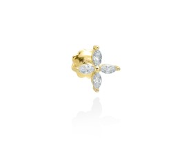 Piercing de Oro 18Kt con flor de diamantes