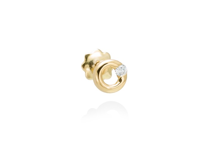 Piercing de Oro 18Kt redondo con diamante