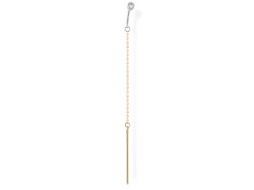 Piercing de Oro 18Kt largo con cadena y diamantes