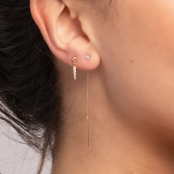 Piercing MINI CADENA in 18Kt Gold and diamond