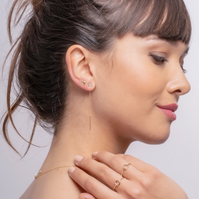 Piercing LAGRIMA CADENA in 18kt Gelbgold und Diamanten