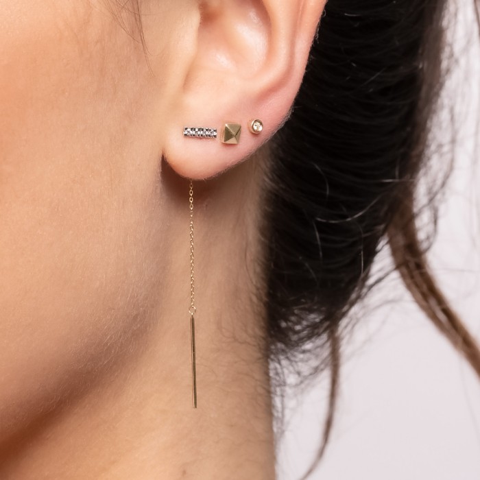 Piercing LONG CADENA in 18Kt Gold und Diamanten