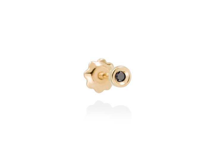 Piercing de Oro 18Kt chatón con diamante negro