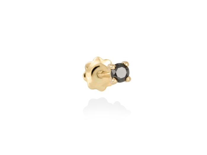 Piercing de Oro 18Kt con diamante negro