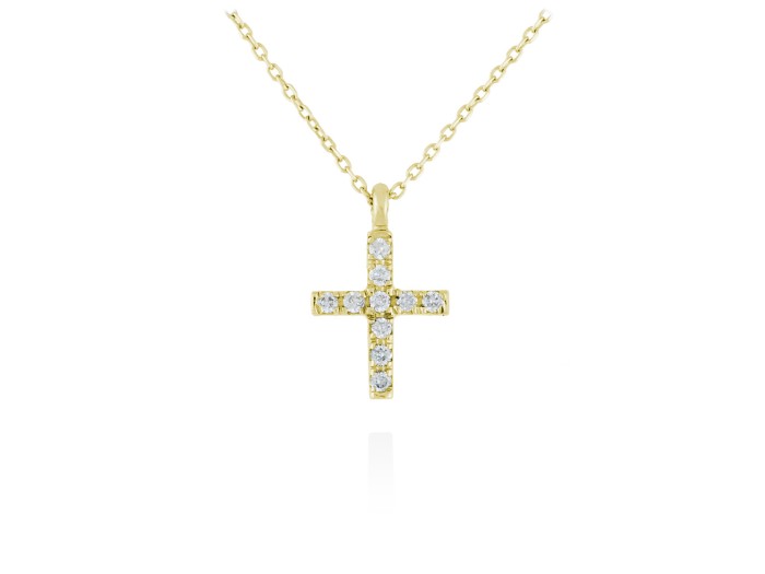 Gargantilla de Oro 18Kt y diamantes cruz