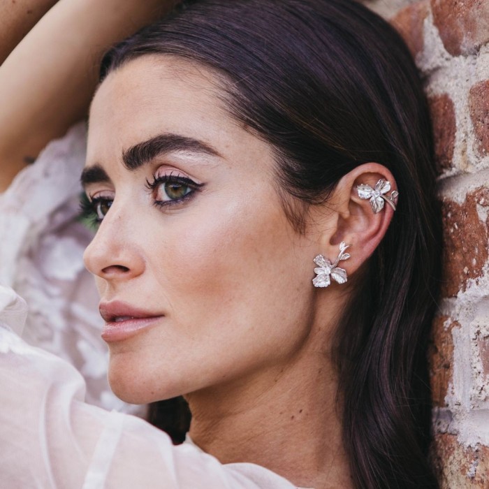 Clip Earring Guipur mini  in silver