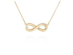 Gargantilla de Oro 18Kt infinito con diamante