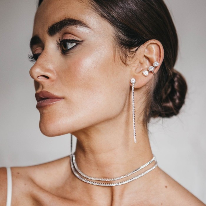 Pendientes de plata riviere