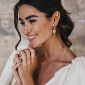 Pendientes de plata victoriano largo